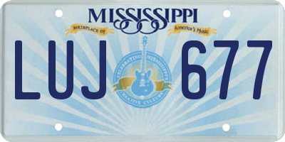 MS license plate LUJ677