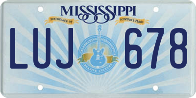 MS license plate LUJ678