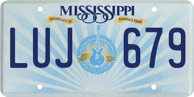 MS license plate LUJ679