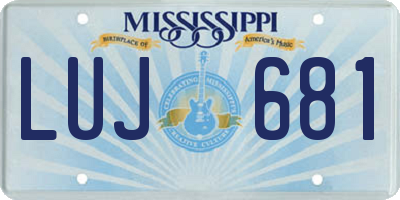 MS license plate LUJ681