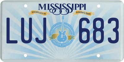 MS license plate LUJ683