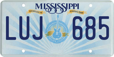 MS license plate LUJ685