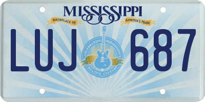 MS license plate LUJ687