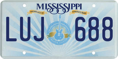MS license plate LUJ688