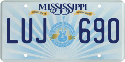 MS license plate LUJ690
