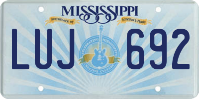 MS license plate LUJ692