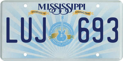 MS license plate LUJ693