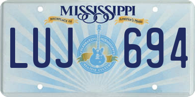 MS license plate LUJ694