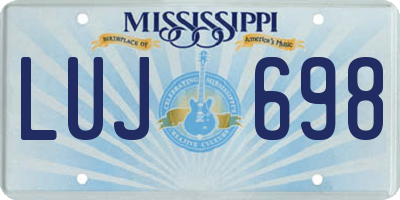 MS license plate LUJ698