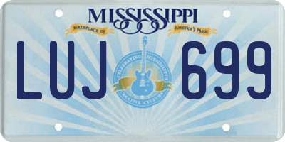 MS license plate LUJ699