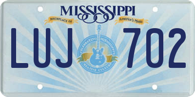 MS license plate LUJ702