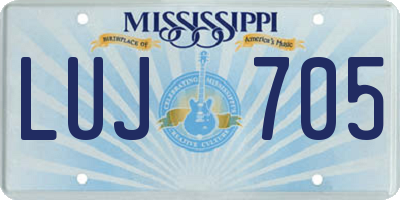MS license plate LUJ705