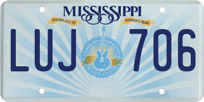 MS license plate LUJ706
