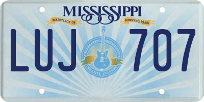 MS license plate LUJ707