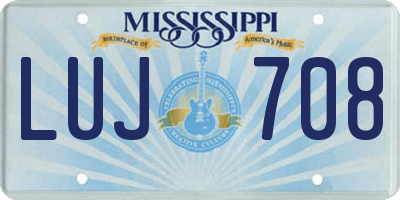 MS license plate LUJ708