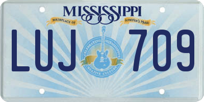 MS license plate LUJ709