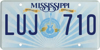 MS license plate LUJ710