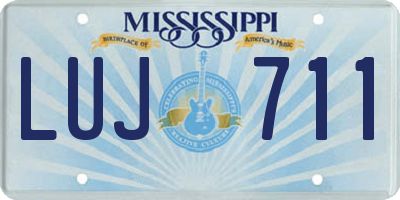 MS license plate LUJ711