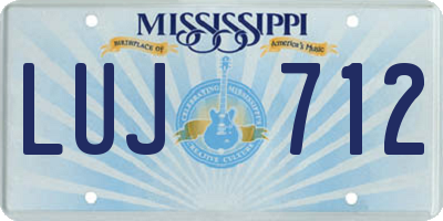 MS license plate LUJ712