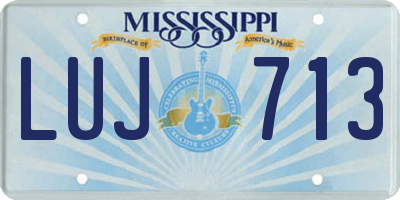 MS license plate LUJ713