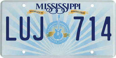 MS license plate LUJ714