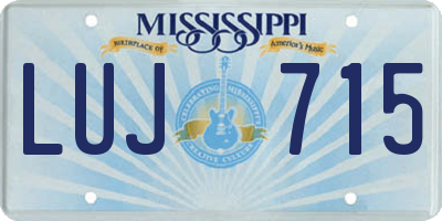 MS license plate LUJ715