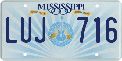 MS license plate LUJ716