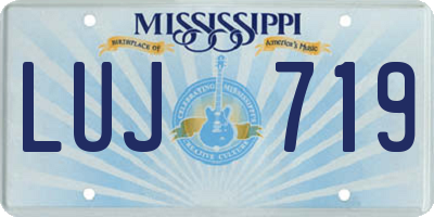 MS license plate LUJ719