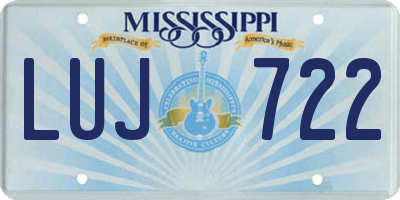 MS license plate LUJ722