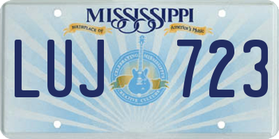 MS license plate LUJ723