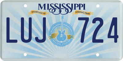 MS license plate LUJ724