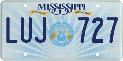 MS license plate LUJ727