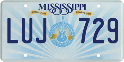 MS license plate LUJ729