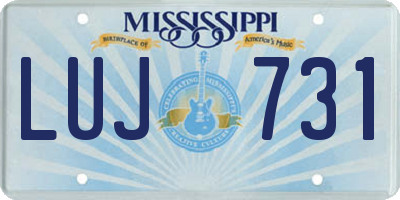 MS license plate LUJ731