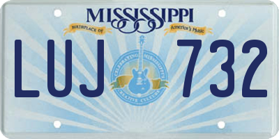 MS license plate LUJ732