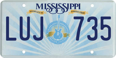 MS license plate LUJ735