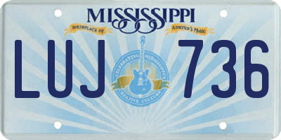 MS license plate LUJ736