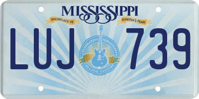 MS license plate LUJ739