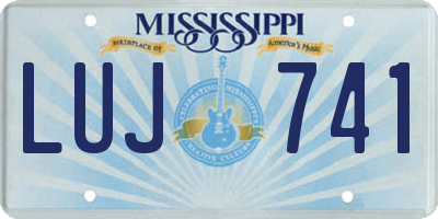 MS license plate LUJ741