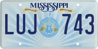 MS license plate LUJ743