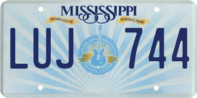 MS license plate LUJ744
