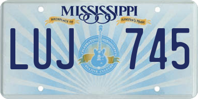 MS license plate LUJ745