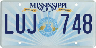 MS license plate LUJ748