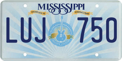 MS license plate LUJ750