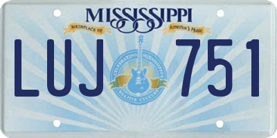 MS license plate LUJ751