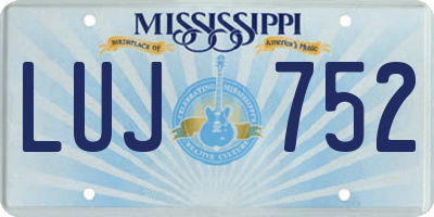 MS license plate LUJ752