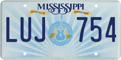 MS license plate LUJ754