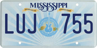 MS license plate LUJ755