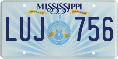 MS license plate LUJ756