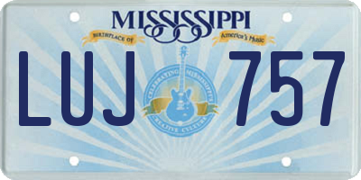 MS license plate LUJ757